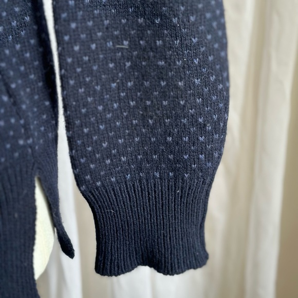 🍦SUNDAE SPRING SALE🍦SNOWFLAKE SWEATER Luxe Navy Wool Metallic We Norwegians XS - Picture 8 of 15